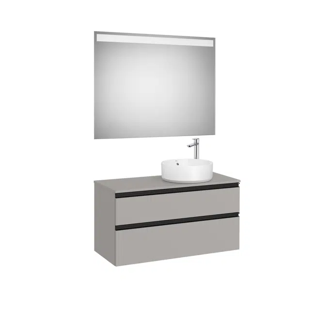 The Gap Pack (base unit with two drawers for right hand over countertop basin and LED mirror)