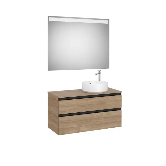 The Gap Pack (base unit with two drawers for right hand over countertop basin and LED mirror)