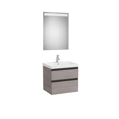billede til DOMI Pack 600 (base unit w/ two drawers, basin and mirror with LED light)