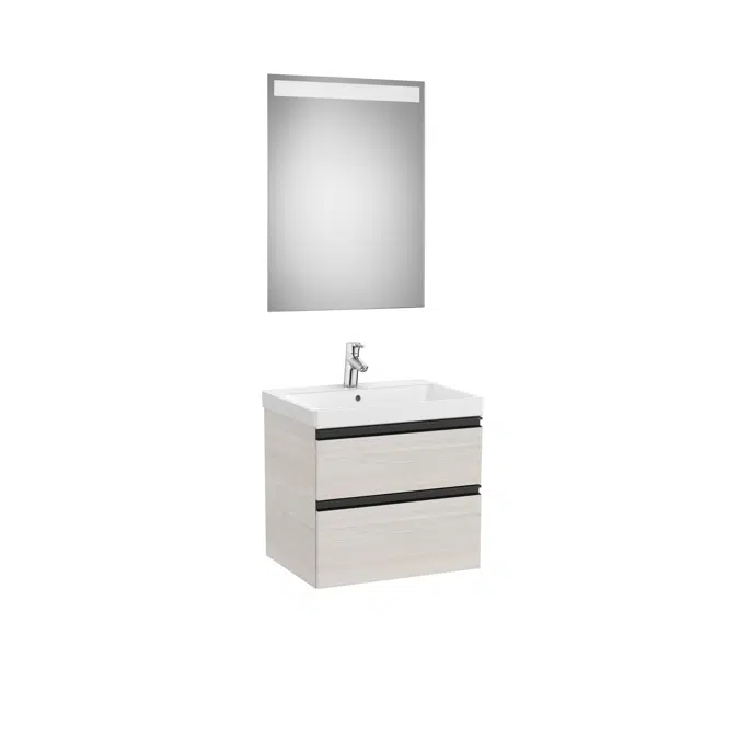 DOMI Pack 600 (base unit w/ two drawers, basin and mirror with LED light)