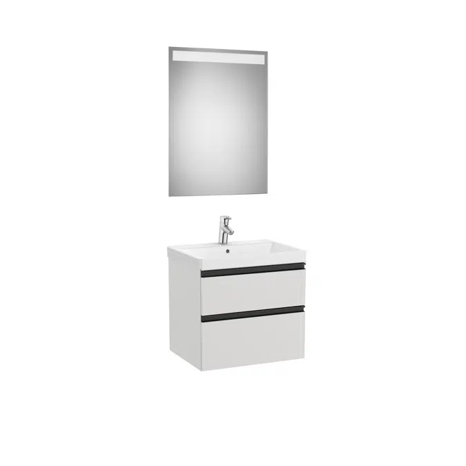 DOMI Pack 600 (base unit w/ two drawers, basin and mirror with LED light)