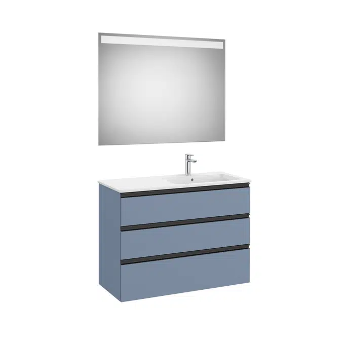 THE GAP  1005 Pack (base unit 3 drawers, right hand basin and LED mirror)