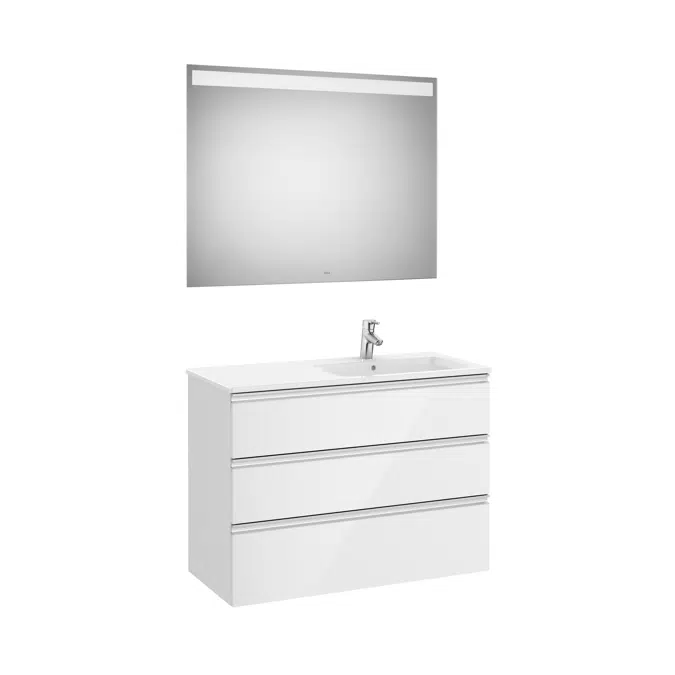 THE GAP  1005 Pack (base unit 3 drawers, right hand basin and LED mirror)