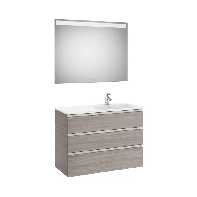 THE GAP  1005 Pack (base unit 3 drawers, right hand basin and LED mirror)