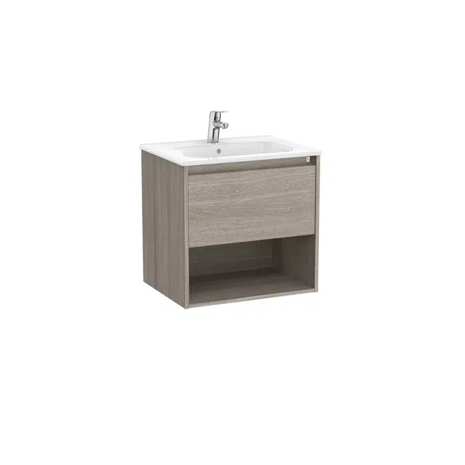 Tenor  Unik - base unit with one drawer, bottom shelf and basin