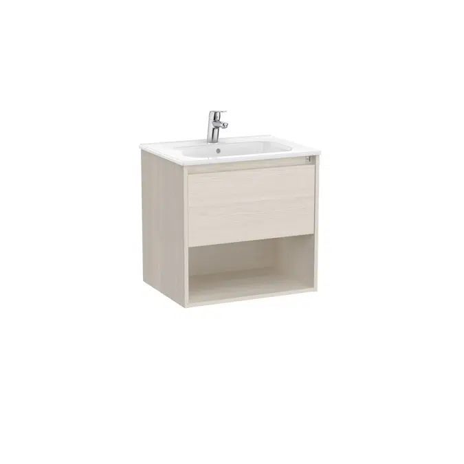 Tenor  Unik - base unit with one drawer, bottom shelf and basin