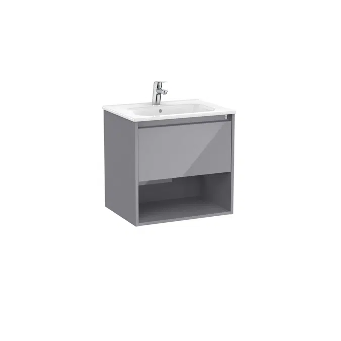 Tenor  Unik - base unit with one drawer, bottom shelf and basin