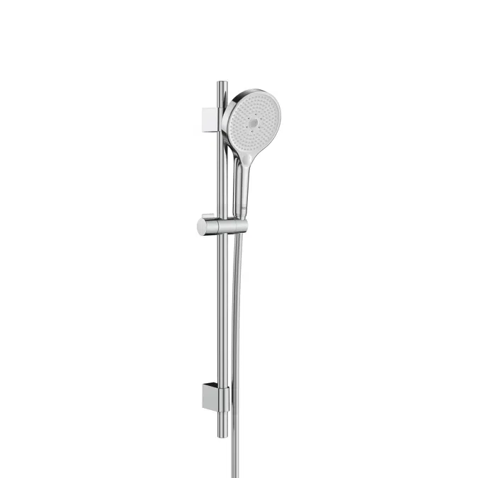 Plenum Shower kit. 3 functions, 130 mm hand-shower, 700 mm slide bar with adjustable hand-shower bracket and 1.70 m PVC shower flexible hose
