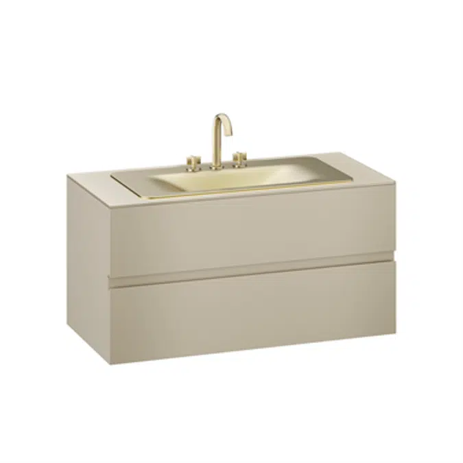 ARMANI - BAIA 1200 mm wall-hung furniture for countertop washbasin and deck-mounted basin mixer