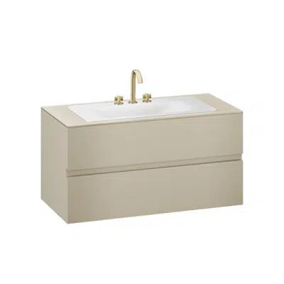 kuva kohteelle ARMANI - BAIA 1200 mm wall-hung furniture for countertop washbasin and deck-mounted basin mixer