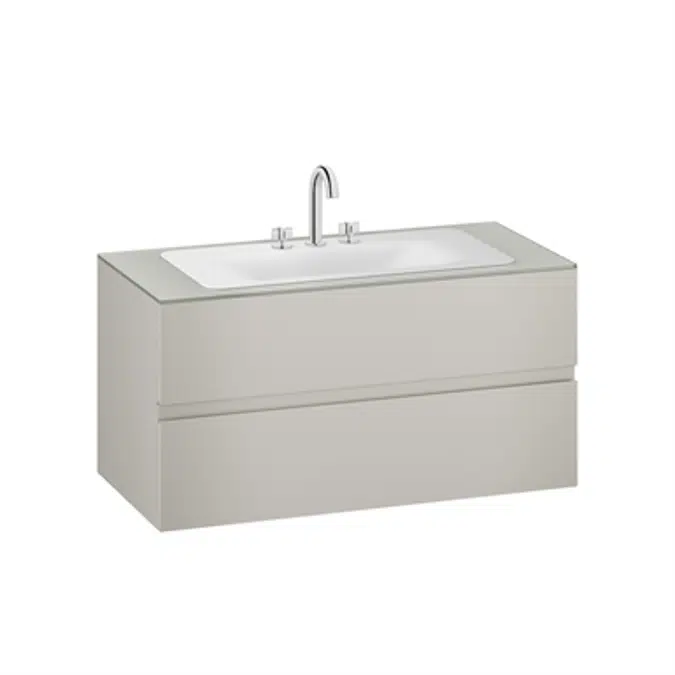 ARMANI - BAIA 1200 mm wall-hung furniture for countertop washbasin and deck-mounted basin mixer
