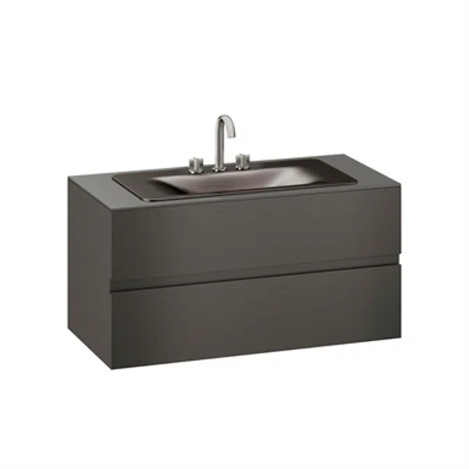 ARMANI - BAIA 1200 mm wall-hung furniture for countertop washbasin and deck-mounted basin mixer
