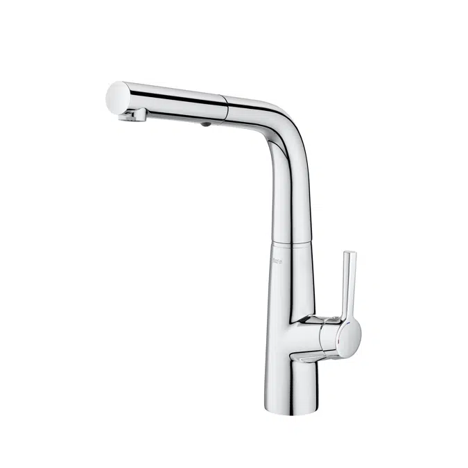 Syra Kitchen sink mixer with retractable swivel spout and rinse spray function, Cold Start