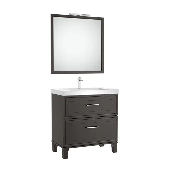 ROMEA Pack 800 (base unit with two drawers, basin, mirror and LED wall light)