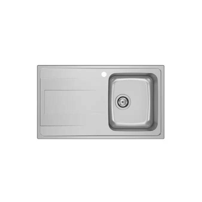BUDAPEST 860 Left single bowl stainless steel sink