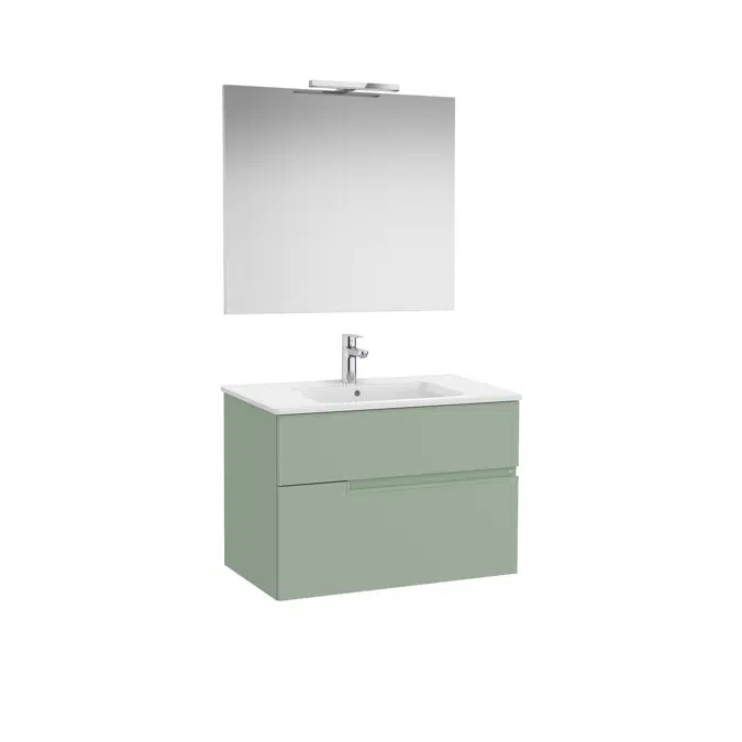 Victoria-N. Pack - base unit with two drawers, basin, Luna mirror and Starlight LED spotlight