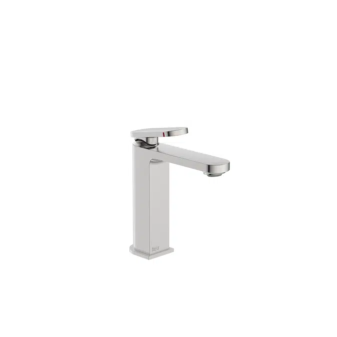 Kay - Basin mixer with smooth body and click-clack waste. Cold Start. M-Size