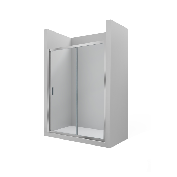 URA L2-E 1200 - Front shower enclosure with 1 sliding door + 1 fixed panel