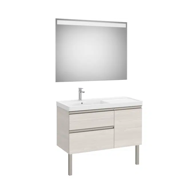 The Gap Pack (base unit with two drawers, one door, basin on the left and Eidos LED mirror)