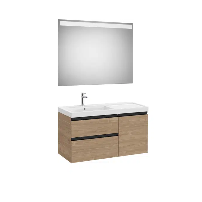The Gap Pack (base unit with two drawers, one door, basin on the left and Eidos LED mirror)