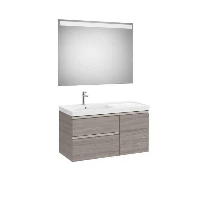 The Gap Pack (base unit with two drawers, one door, basin on the left and Eidos LED mirror)