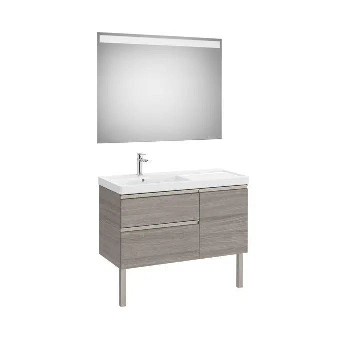 The Gap Pack (base unit with two drawers, one door, basin on the left and Eidos LED mirror)