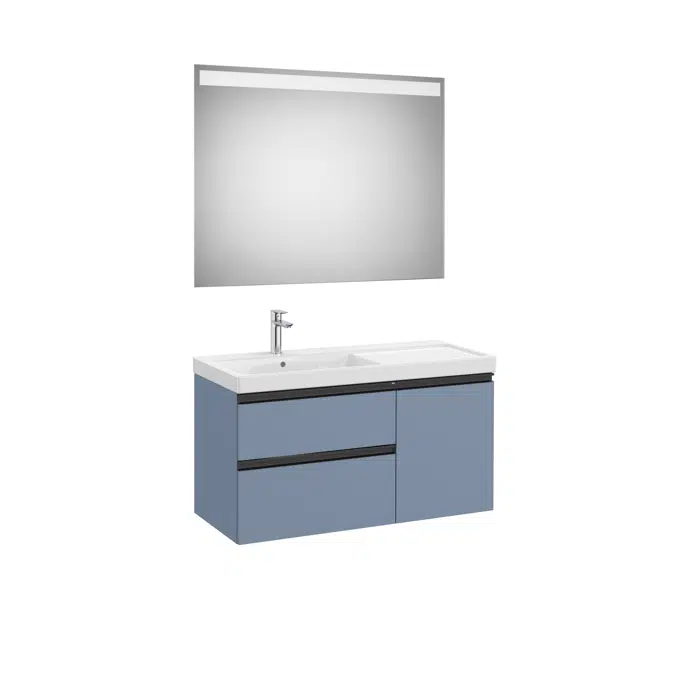 The Gap Pack (base unit with two drawers, one door, basin on the left and Eidos LED mirror)