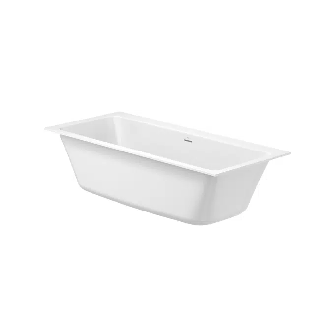 ONA Rectangular drop in bathtub. Made of Stonex. Includes click-clack drain, trap and integrated overflow.