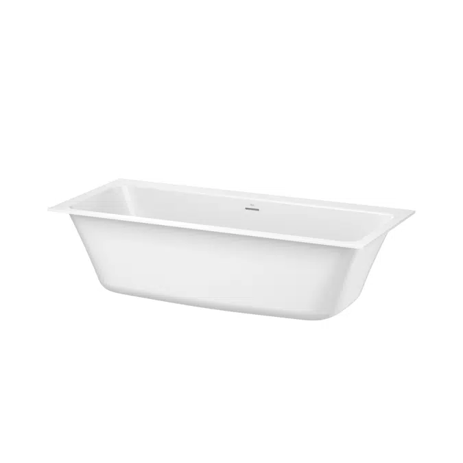 ONA Rectangular drop in bathtub. Made of Stonex. Includes click-clack drain, trap and integrated overflow.