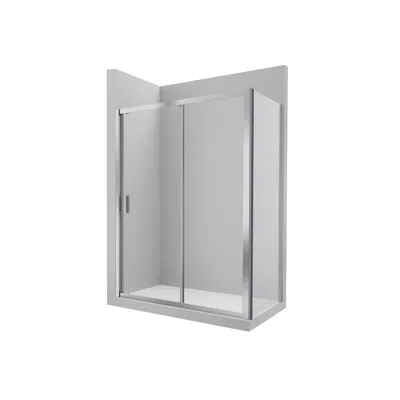 Image for Ura M162160XXX L2-E - Front shower enclosure with 1 sliding door + 1 fixed panel