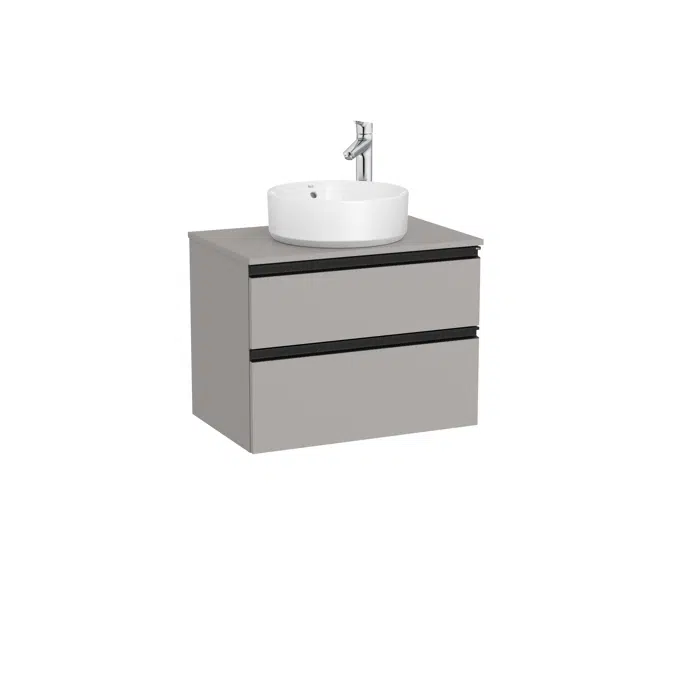 The Gap Base unit with two drawers for over countertop basin