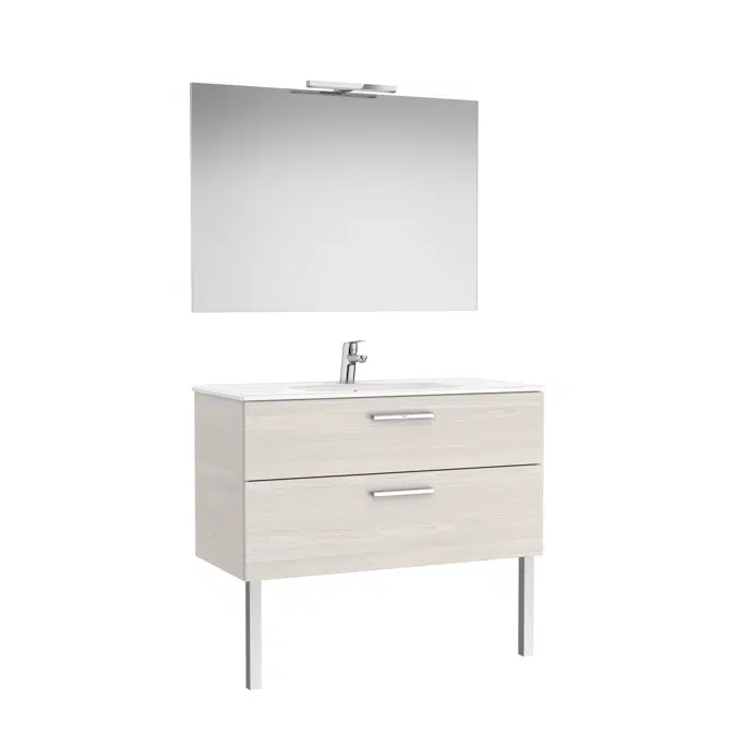 VICTORIA BASIC Pack 1005 (base unit with two drawers, basin, mirror and LED wall light)