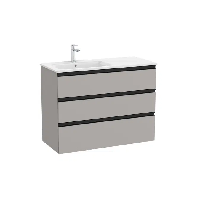 The Gap Unik (base unit with three drawers and left hand basin)
