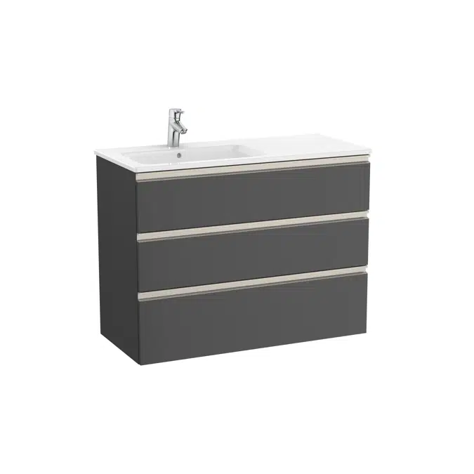 The Gap Unik (base unit with three drawers and left hand basin)