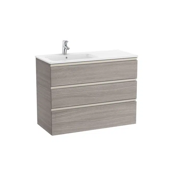 The Gap Unik (base unit with three drawers and left hand basin)