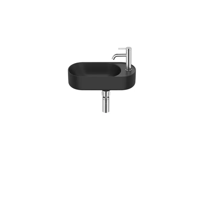 Meridian - Compact asymmetric wall-hung Fineceramic® basin