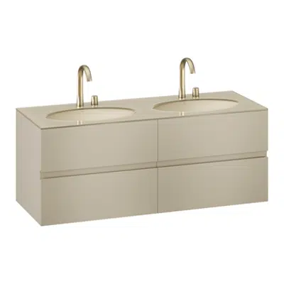 Image for ARMANI - ISLAND 1550mm wall-hung furniture for 2 under-counter washbasins and deck-mounted basin mixers