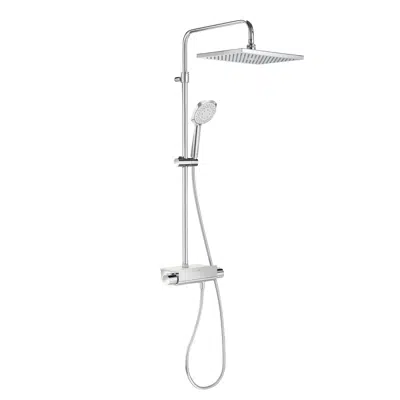 Deck SQUARE - Thermostatic shower column with shelf 이미지