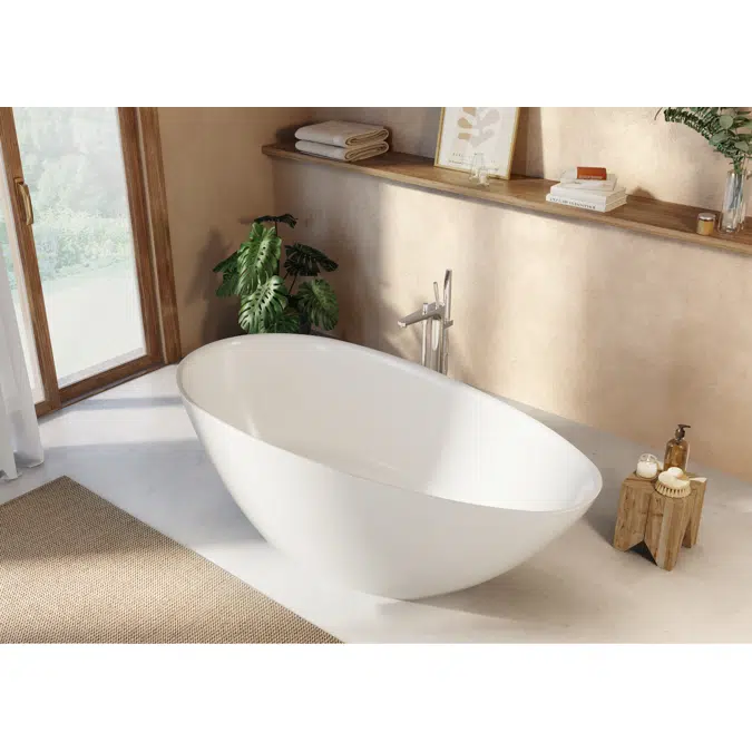 KAUAI Free-standing Stonex® bath with click-clack waste