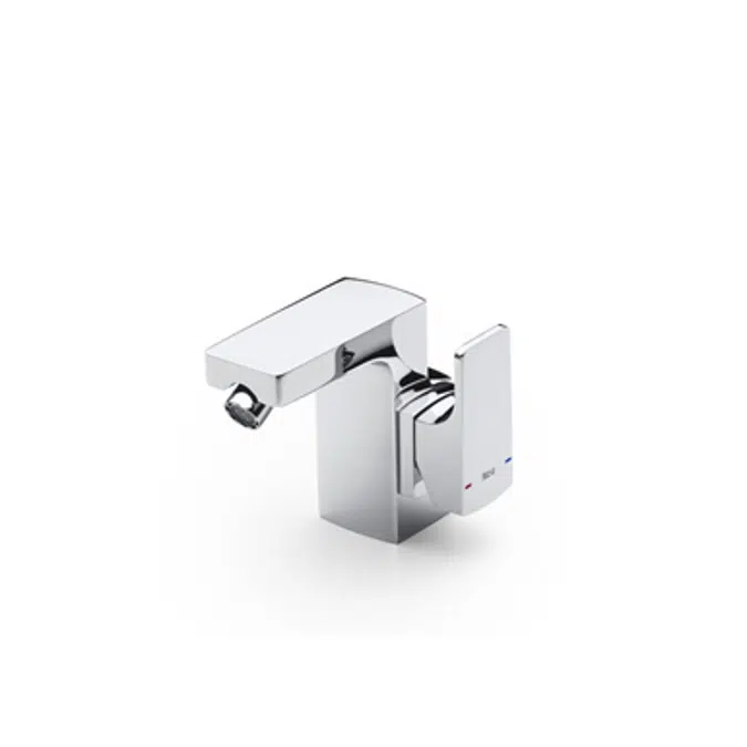 L90 Bidet mixer, integrated lateral handle, with pop-up waste, Cold Start