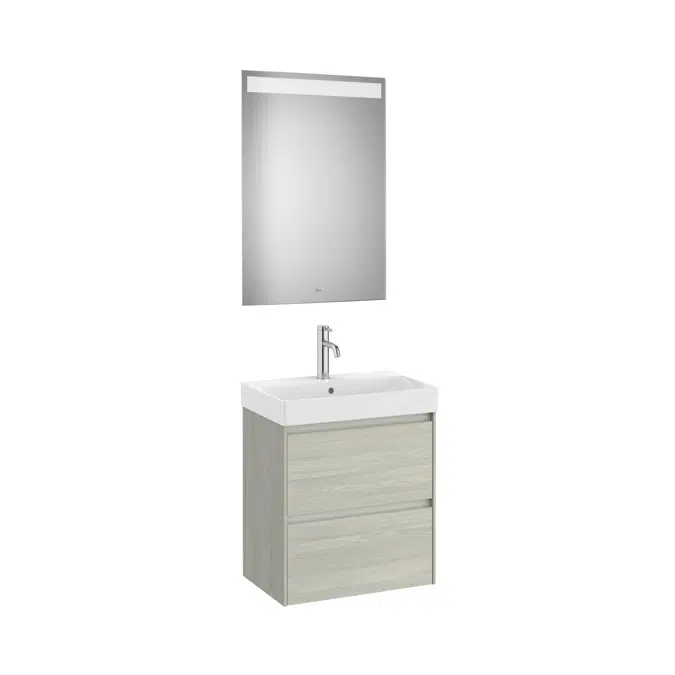 ONA Pack (compact base unit with two drawers, basin and LED mirror)