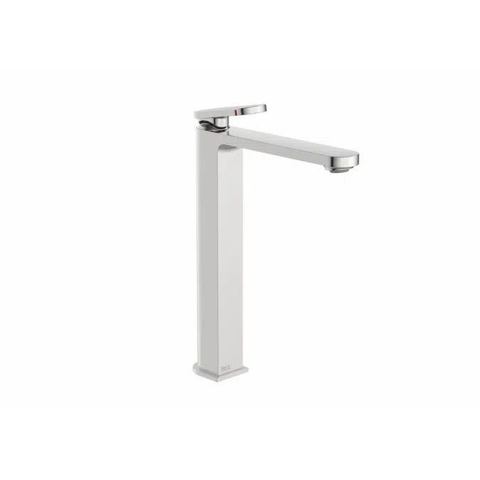 Kay - Basin mixer with smooth body and click-clack waste. Includes flexible supply hoses. Cold Start. XL-Size.