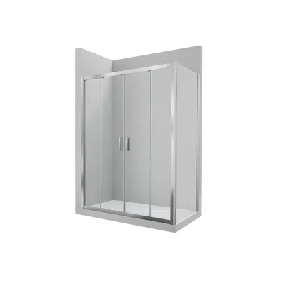 Image for Ura L4-E - Front shower enclosure with 2 sliding doors + 2 fixed panels