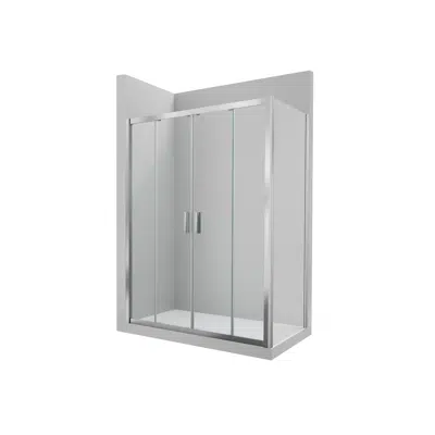 afbeelding voor Ura L4-E - Front shower enclosure with 2 sliding doors + 2 fixed panels