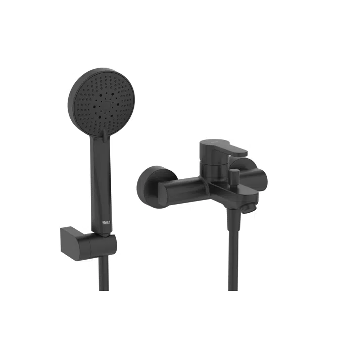 L20 Round - Wall-mounted bath-shower mixer with automatic diverter with retention