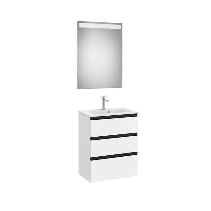 THE GAP 605 Pack (compact base unit 3 drawers, basin and LED mirror)