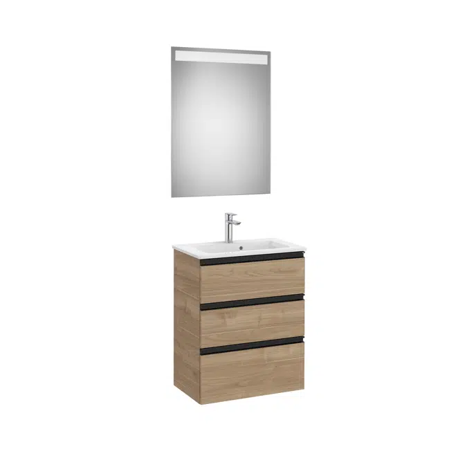THE GAP 605 Pack (compact base unit 3 drawers, basin and LED mirror)