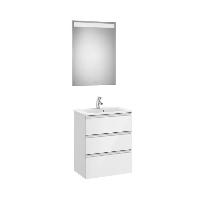 THE GAP 605 Pack (compact base unit 3 drawers, basin and LED mirror)