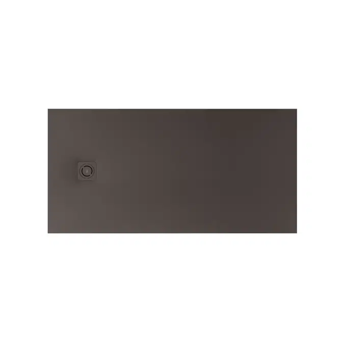 Terran-N Stonex® rectangular shower tray. Antislip surface. Gravel texture. Extraslim. Includes high-flow drain of 80 mm height and grid matching the colour of the shower tray