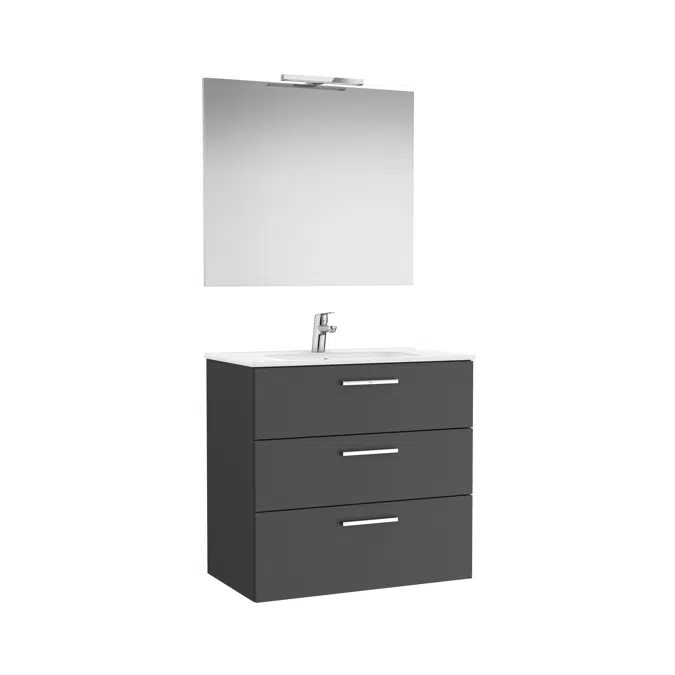 VICTORIA BASIC Family Pack 805 (base unit with three drawers, basin, mirror and LED wall light)